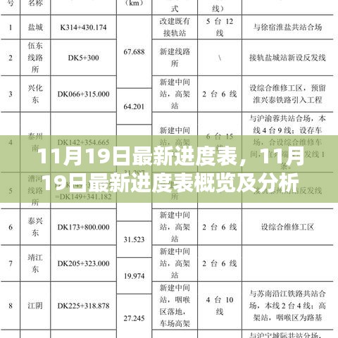11月19日最新進(jìn)度表詳解，概覽與深度分析
