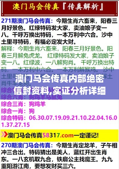 澳門(mén)馬會(huì)傳真內(nèi)部絕密信封資料,實(shí)證分析詳細(xì)枕_時(shí)刻版LJN5.52