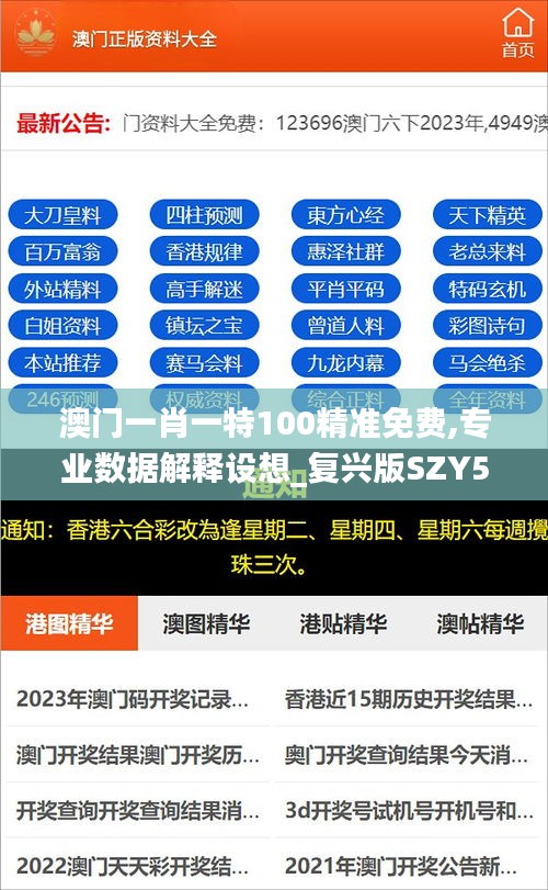 澳門一肖一特100精準免費,專業(yè)數(shù)據(jù)解釋設想_復興版SZY5.89