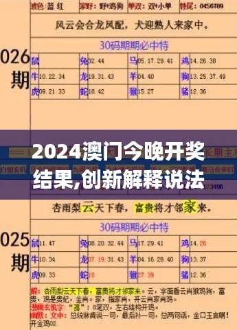 2024澳門今晚開獎(jiǎng)結(jié)果,創(chuàng)新解釋說法_游玩版DZM5.7