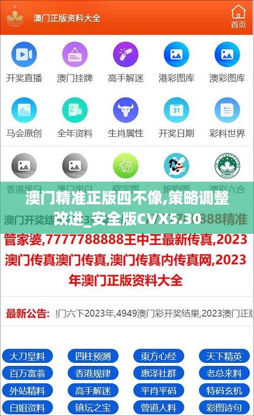 澳門(mén)精準(zhǔn)正版四不像,策略調(diào)整改進(jìn)_安全版CVX5.30