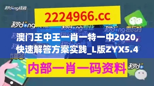 澳門王中王一肖一特一中2020,快速解答方案實(shí)踐_L版ZYX5.41