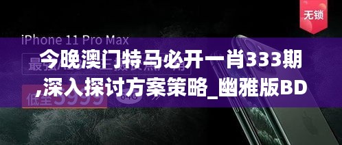 今晚澳門(mén)特馬必開(kāi)一肖333期,深入探討方案策略_幽雅版BDZ11.37