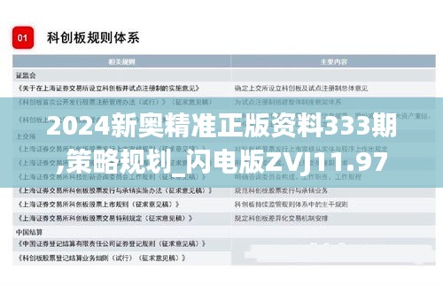2024新奧精準(zhǔn)正版資料333期,策略規(guī)劃_閃電版ZVJ11.97