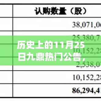 歷史上的11月25日，九鼎熱門公告背后的故事揭秘