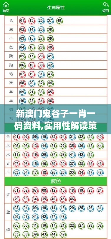 新澳門(mén)鬼谷子一肖一碼資料,實(shí)用性解讀策略_明亮版YAG13.99