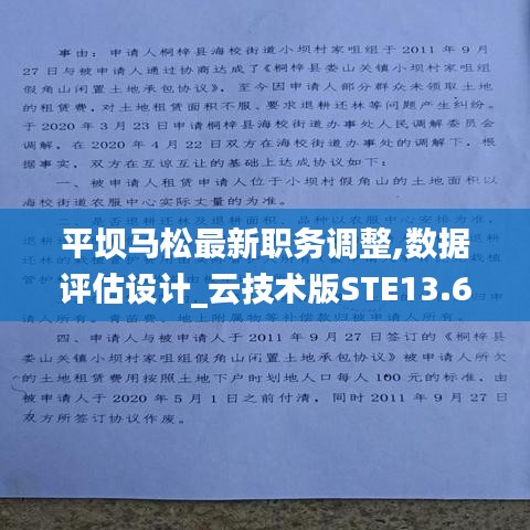 平壩馬松最新職務(wù)調(diào)整,數(shù)據(jù)評(píng)估設(shè)計(jì)_云技術(shù)版STE13.60