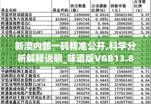 新澳內(nèi)部一碼精準(zhǔn)公開,科學(xué)分析解釋說明_味道版VGB13.83