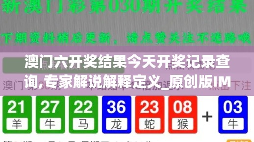 澳門六開獎(jiǎng)結(jié)果今天開獎(jiǎng)記錄查詢,專家解說解釋定義_原創(chuàng)版IMB7.90
