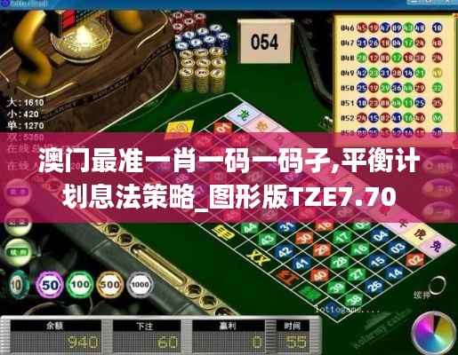 澳門(mén)最準(zhǔn)一肖一碼一碼孑,平衡計(jì)劃息法策略_圖形版TZE7.70