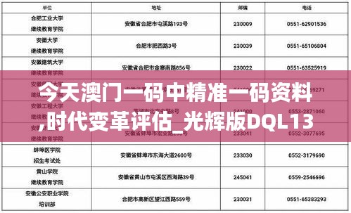 今天澳門一碼中精準(zhǔn)一碼資料,時(shí)代變革評(píng)估_光輝版DQL13.87