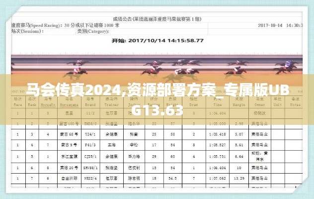 馬會(huì)傳真2024,資源部署方案_專屬版UBG13.63