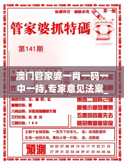 澳門管家婆一肖一碼一中一持,專家意見法案_增強版VED13.31