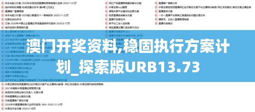 澳門開獎(jiǎng)資料,穩(wěn)固執(zhí)行方案計(jì)劃_探索版URB13.73