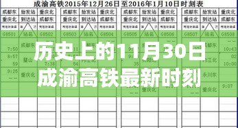 揭秘，歷史上的11月30日成渝高鐵最新時刻表發(fā)布