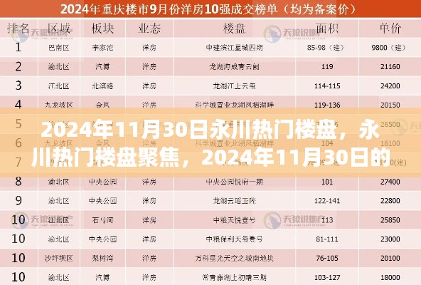 2024年11月30日永川熱門樓盤深度洞察，樓市聚焦與觀點(diǎn)碰撞