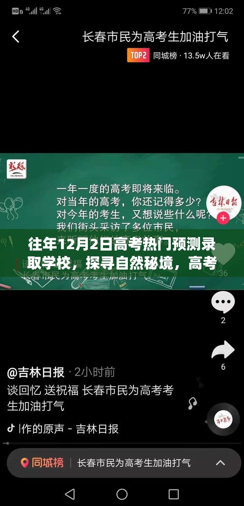 探尋自然秘境，高考熱門預(yù)測(cè)錄取學(xué)校之旅與心靈驛站體驗(yàn)