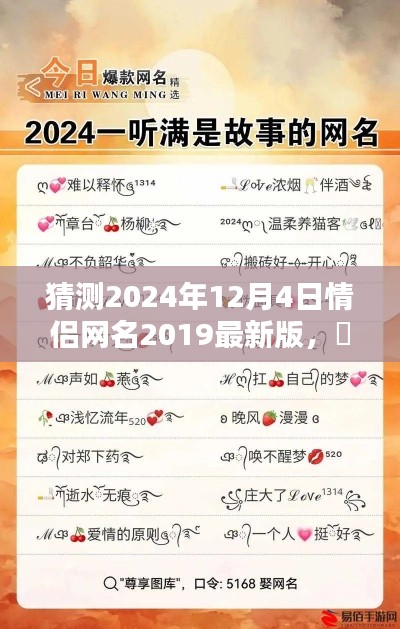 2024情侶網名前瞻，締造未來浪漫，最新版生成器預測