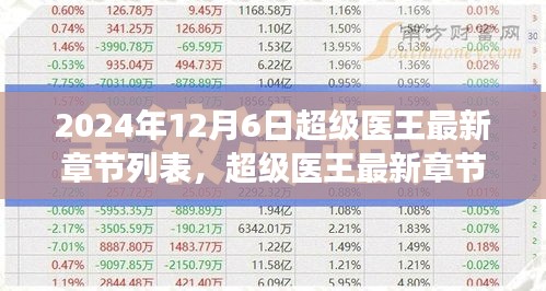 超級醫(yī)王，探尋生命奧秘的神奇之旅（最新章節(jié)列表 2024年12月6日更新）