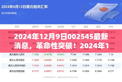 革命性突破！最新科技產(chǎn)品引領(lǐng)未來(lái)生活觸手可及——2024年12月9日002545最新消息揭秘