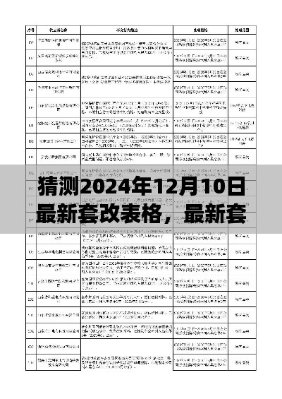 揭秘最新套改表格制作指南，預測與完成2024年12月10日的套改表格步驟解析