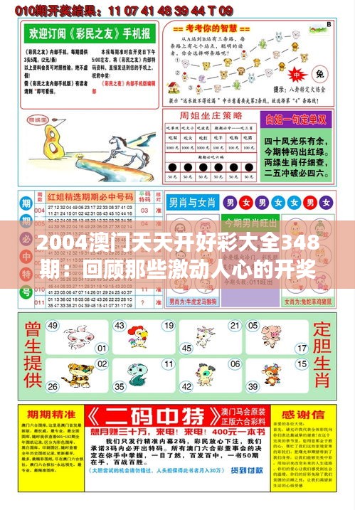 2004澳門(mén)天天開(kāi)好彩大全348期：回顧那些激動(dòng)人心的開(kāi)獎(jiǎng)時(shí)刻