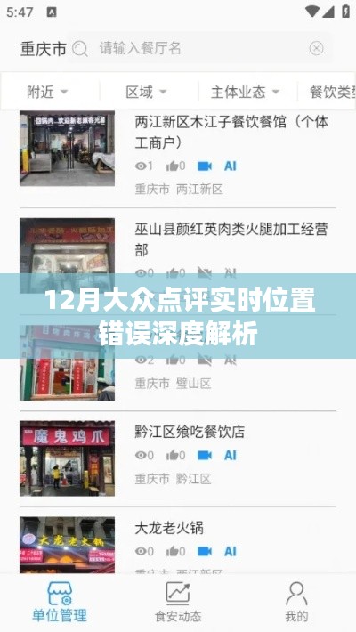 大眾點(diǎn)評(píng)實(shí)時(shí)位置錯(cuò)誤解析，深度探討12月問(wèn)題