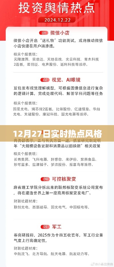 時(shí)尚潮流風(fēng)向標(biāo)，12月27日實(shí)時(shí)熱點(diǎn)聚焦