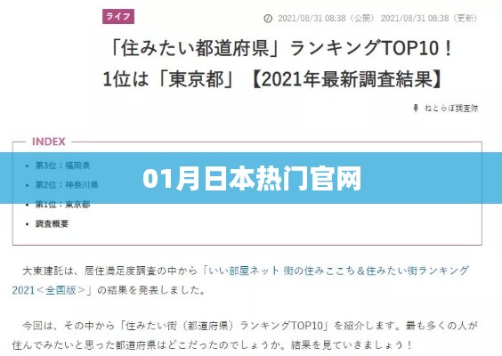 日本熱門官網一月新動向