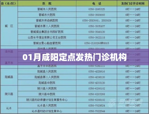 咸陽(yáng)定點(diǎn)發(fā)熱門診機(jī)構(gòu)名單公布