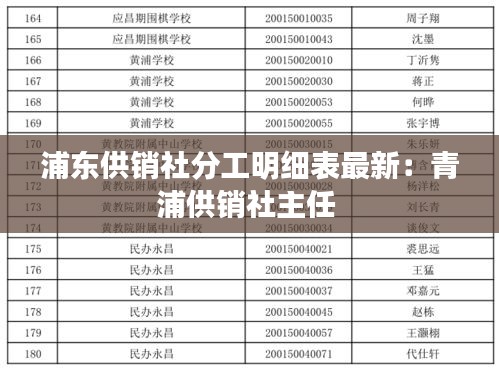 浦東供銷社分工明細(xì)表最新：青浦供銷社主任 