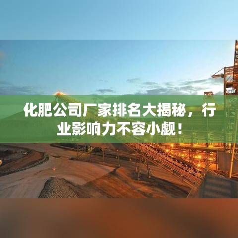 化肥公司廠家排名大揭秘，行業(yè)影響力不容小覷！