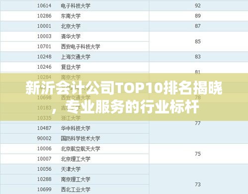 新沂會(huì)計(jì)公司TOP10排名揭曉，專業(yè)服務(wù)的行業(yè)標(biāo)桿