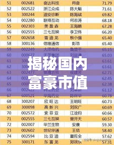 揭秘國(guó)內(nèi)富豪市值排名前十，誰(shuí)是真正的億萬(wàn)富翁？