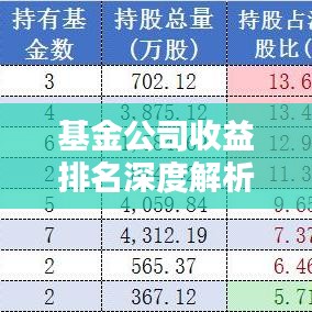 基金公司收益排名深度解析，揭秘背后策略與表現(xiàn)