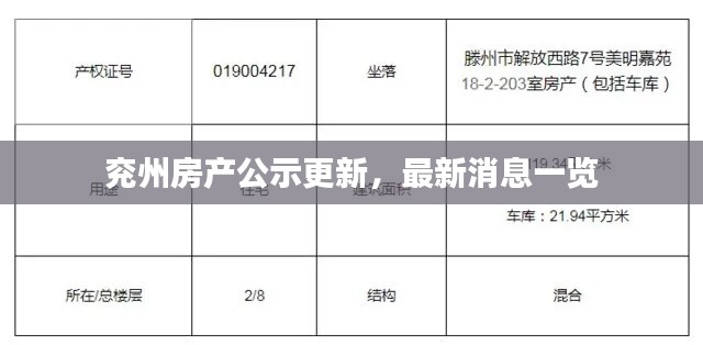 兗州房產(chǎn)公示更新，最新消息一覽