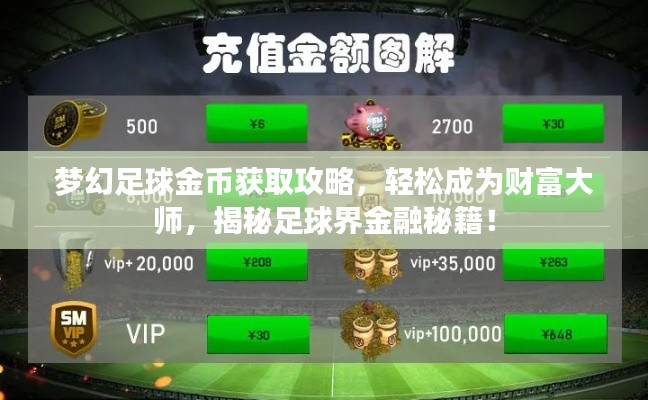 夢(mèng)幻足球金幣獲取攻略，輕松成為財(cái)富大師，揭秘足球界金融秘籍！