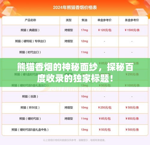 熊貓香煙的神秘面紗，探秘百度收錄的獨(dú)家標(biāo)題！