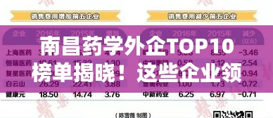 南昌藥學(xué)外企TOP10榜單揭曉！這些企業(yè)領(lǐng)跑行業(yè)前列