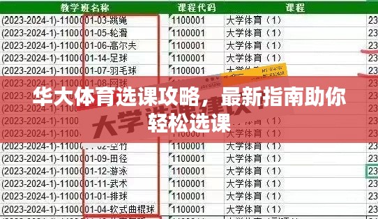 華大體育選課攻略，最新指南助你輕松選課