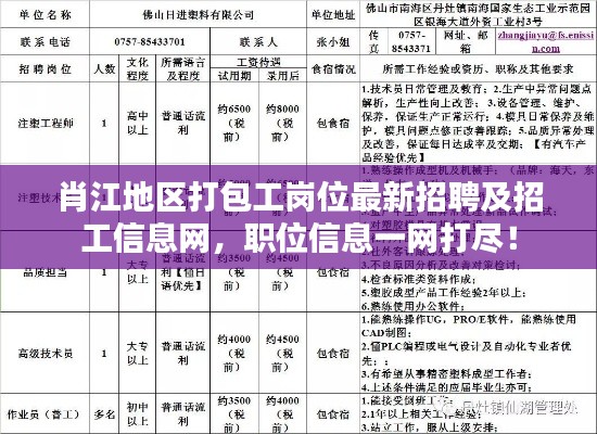 肖江地區(qū)打包工崗位最新招聘及招工信息網(wǎng)，職位信息一網(wǎng)打盡！