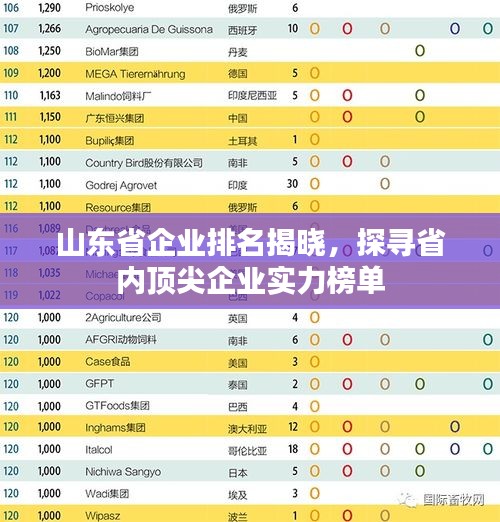 山東省企業(yè)排名揭曉，探尋省內(nèi)頂尖企業(yè)實力榜單