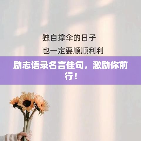 勵(lì)志語錄名言佳句，激勵(lì)你前行！