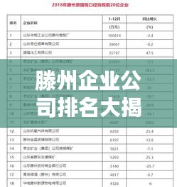 滕州企業(yè)公司排名大揭秘，最新榜單揭曉！