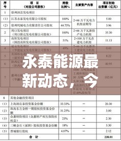 永泰能源最新動態(tài)，今日新聞報道更新匯總