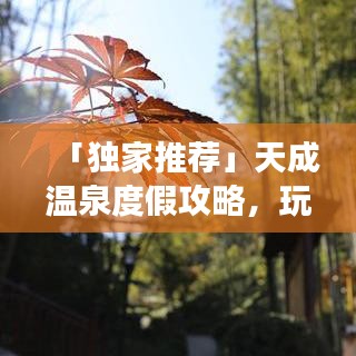 「獨家推薦」天成溫泉度假攻略，玩轉(zhuǎn)溫泉勝地，盡享舒適之旅！