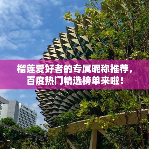 榴蓮愛(ài)好者的專(zhuān)屬昵稱(chēng)推薦，百度熱門(mén)精選榜單來(lái)啦！