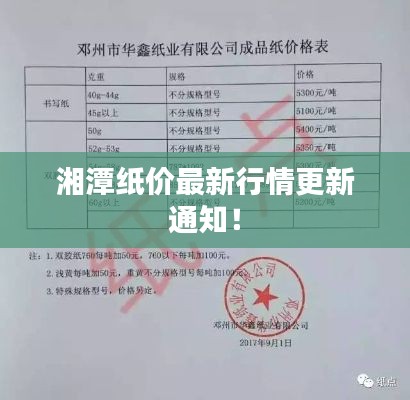 湘潭紙價(jià)最新行情更新通知！