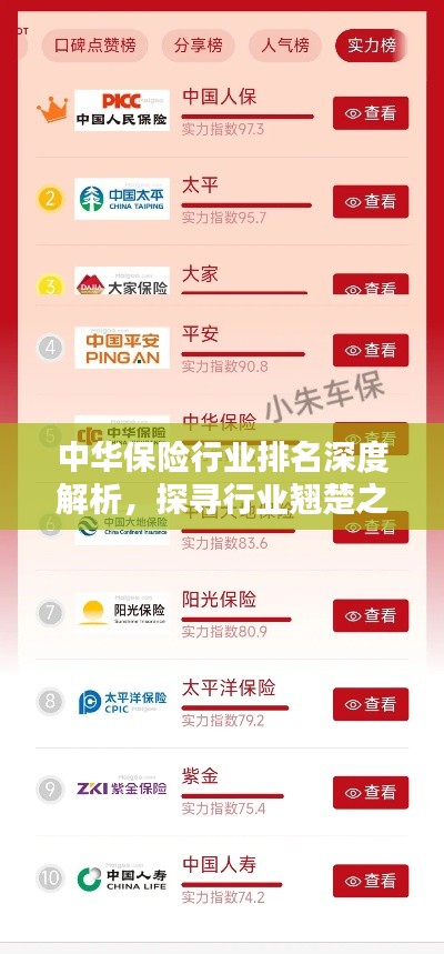 中華保險(xiǎn)行業(yè)排名深度解析，探尋行業(yè)翹楚之路