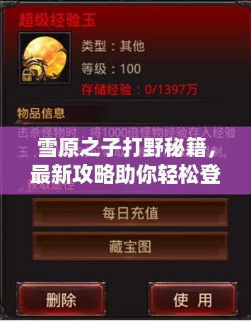 雪原之子打野秘籍，最新攻略助你輕松登頂！